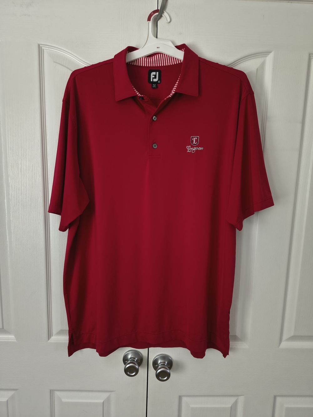 FootJoy FJ Golf Polo Shirt Mens Red ProDry Performance The Club At Longview